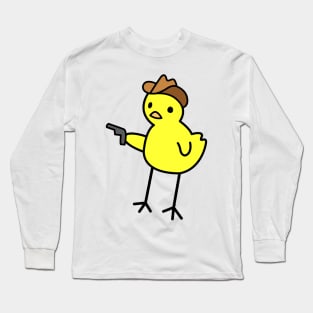 Chicken holding a gun Long Sleeve T-Shirt